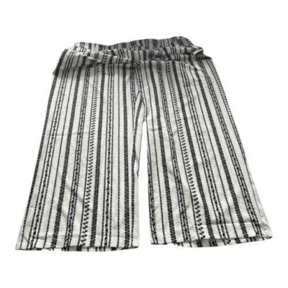 Women Black White Striped Plus Size 4XL Boho Palazzo Wide Leg Lounge Pants - Picture 5 of 12